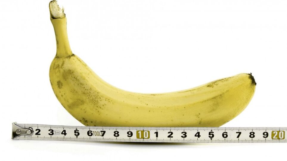 Penile measurement after enlargement with gel using the example of a banana