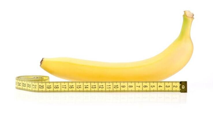 Penile measurement before enlargement using the example of a banana