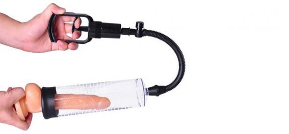 Increase a penis with a vacuum pump