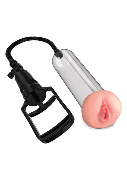 Pump with a nozzle of a female vagina